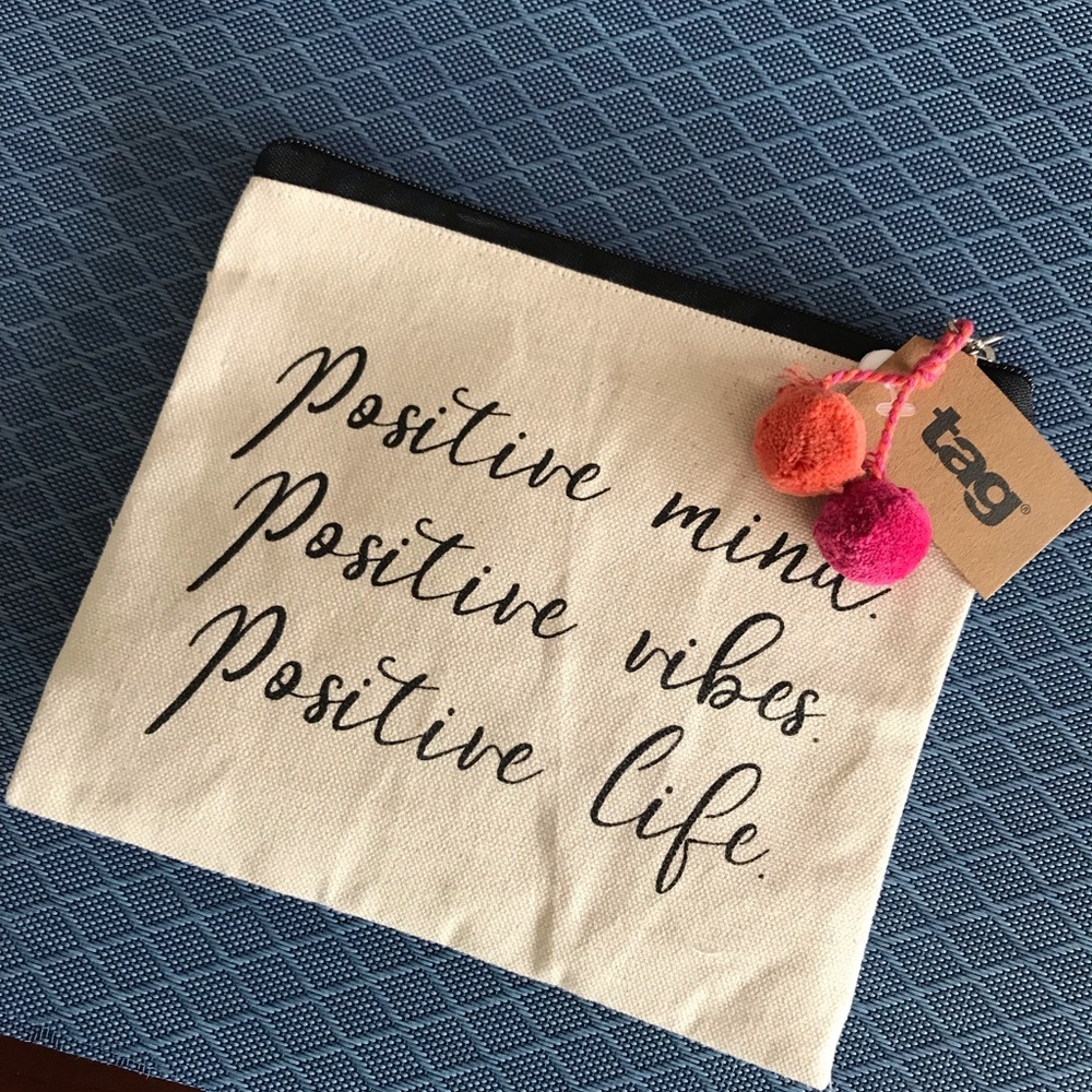 Canvas ‘Positive Life’ Zip Pouch